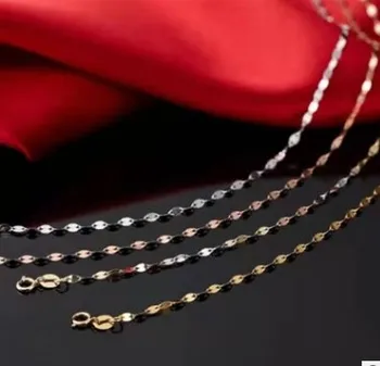 18K שרשרת זהב לנשים AU 750 תכשיטים 3 צבעים רוז זהב, זהב צהוב, זהב לבן 45cm
