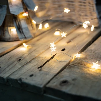 60 כוכב LED מחרוזת אגדות אורות סוללה להפעיל אורות ליל עבור מסיבת חג המולד השינה חג חתונה קישוט מקורה