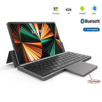 מקלדת Bluetooth עם קיפול משטח נרתיק עור נטענת רב-התקן Bluetooth אלחוטית 5.2 Tablet keyboard for Ipad