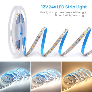 5M CCT LED רצועת אור 12V 24V 120Leds/מ ' 2835 כפול צבע CW+WW סרט הגמיש LED לבן חם לבן 2 צבעים LED 1 עבור עיצוב