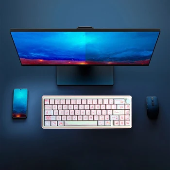 מכני מקלדת עם ערכת ידית המשחקים מקלדת RGB אחורית סגסוגת אלומיניום 3-מצב חיבור שולחן העבודה של מחשב נייד