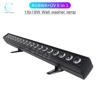 18x18W RGBWA+UV 6 ו-1 מקורה LED מכונת כביסת הקיר DMX קו בקרה שלב אור דיסקו DJ ציוד מקורה מרוצי סוסים אור