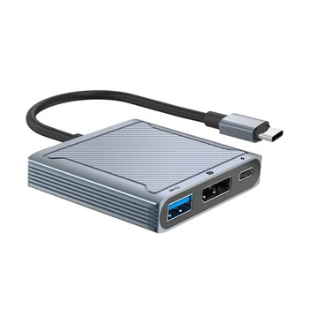 8K USB Type C כדי Displayport תחנת עגינה עם USB&משטרת נמל 100W 3 ב-1 DP רכזת 480Mbps מהירות 8K 4K עבור Apple Macbook/Huawei