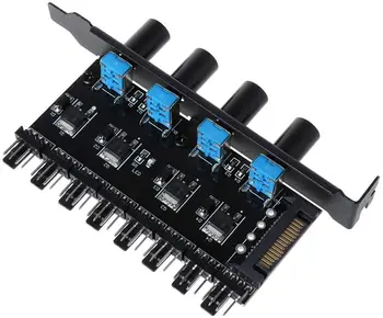 מחשב PC 6 ערוץ 8. דרך 4 פינים PWM 3 Pin מהירות המאוורר בקר PCI כיסוי, 12V בקרת טמפרטורה למעבד מקרה מאוורר רדיאטור